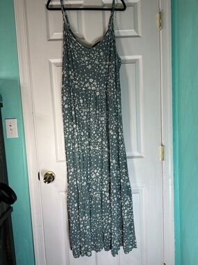 Lane Bryant Green Floral Maxi Dress